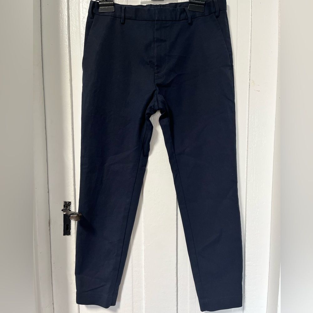 COS Men’s Cotton Spandex Navy Blue Flat Front pant size 34R